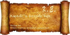 Kaptás Erzsébet névjegykártya