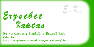 erzsebet kaptas business card